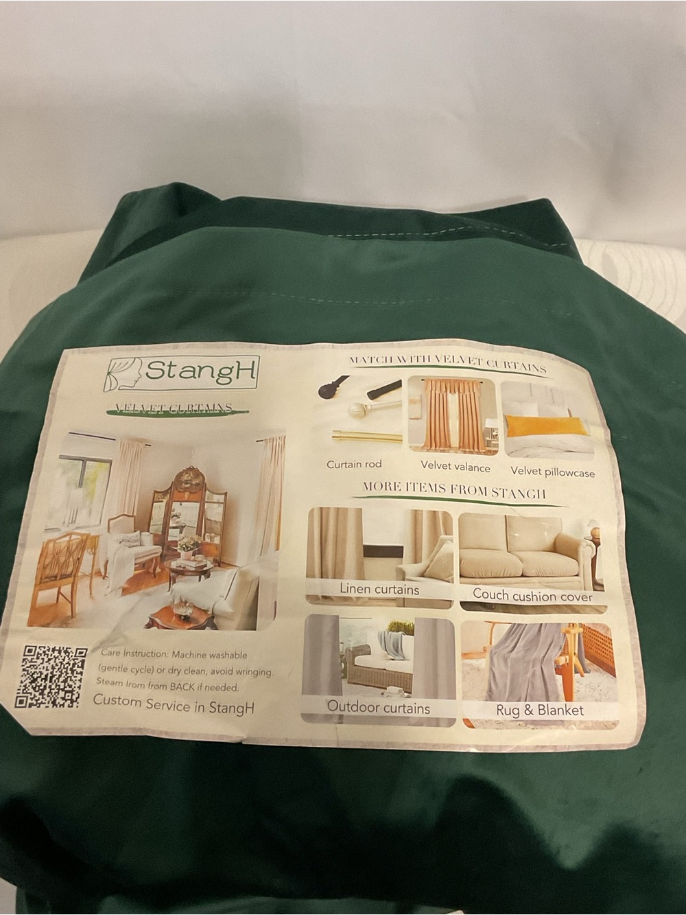 StangH dark green velvet curtains 52"x84" new 2 panels - Picture 3 of 4